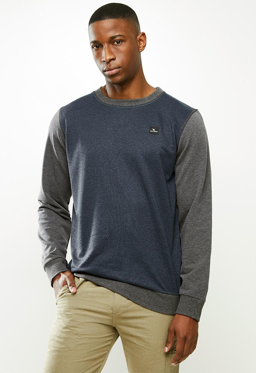 Rip Curl - Rag slub crew sweater - washed navy