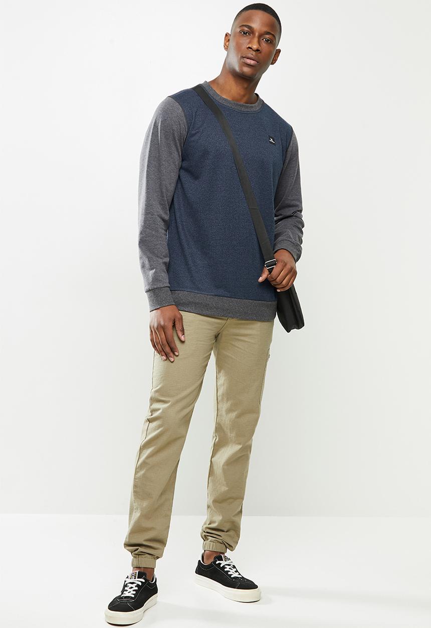 Rip Curl - Rag slub crew sweater - washed navy