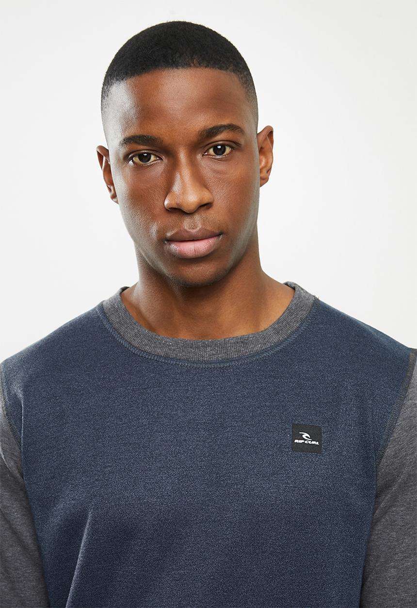 Rip Curl - Rag slub crew sweater - washed navy