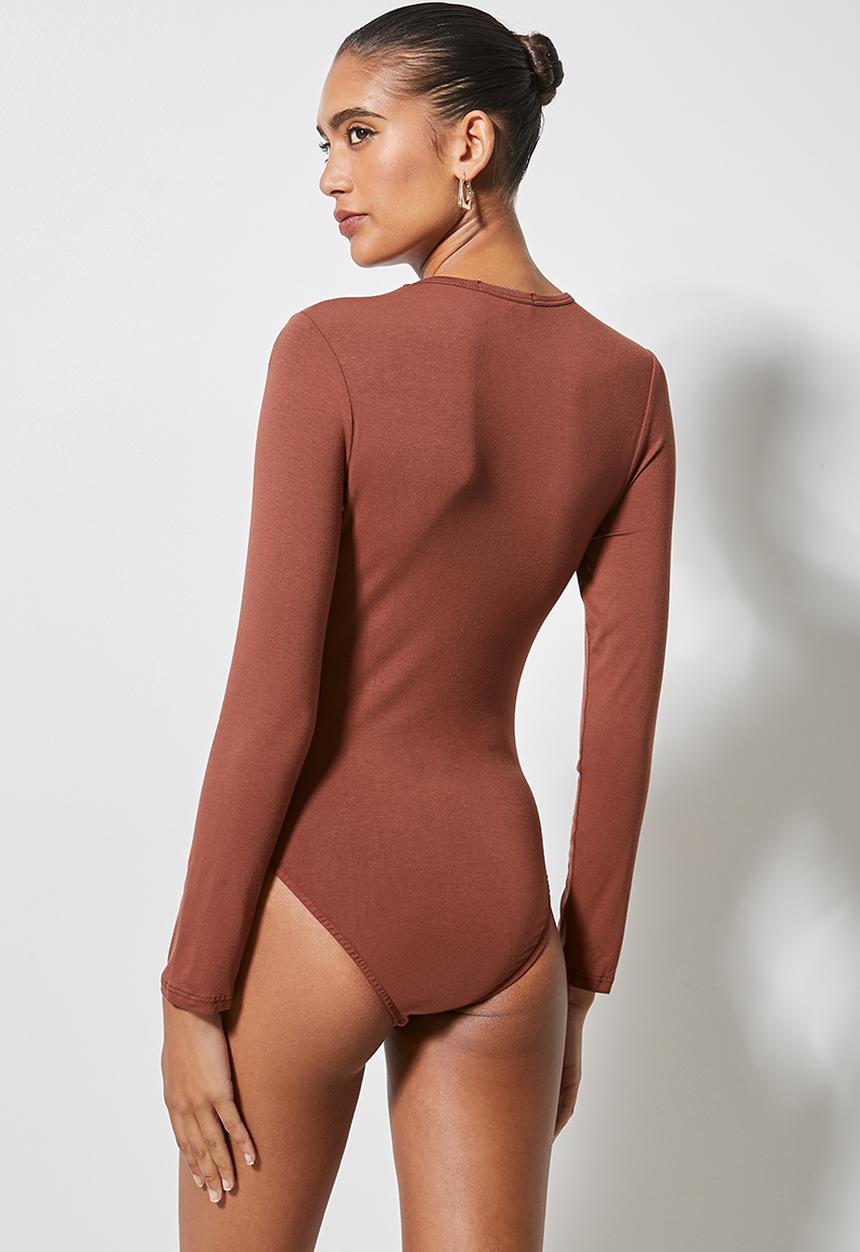 Superbalist - 2 Pack crew neck bodysuit - sand & rust