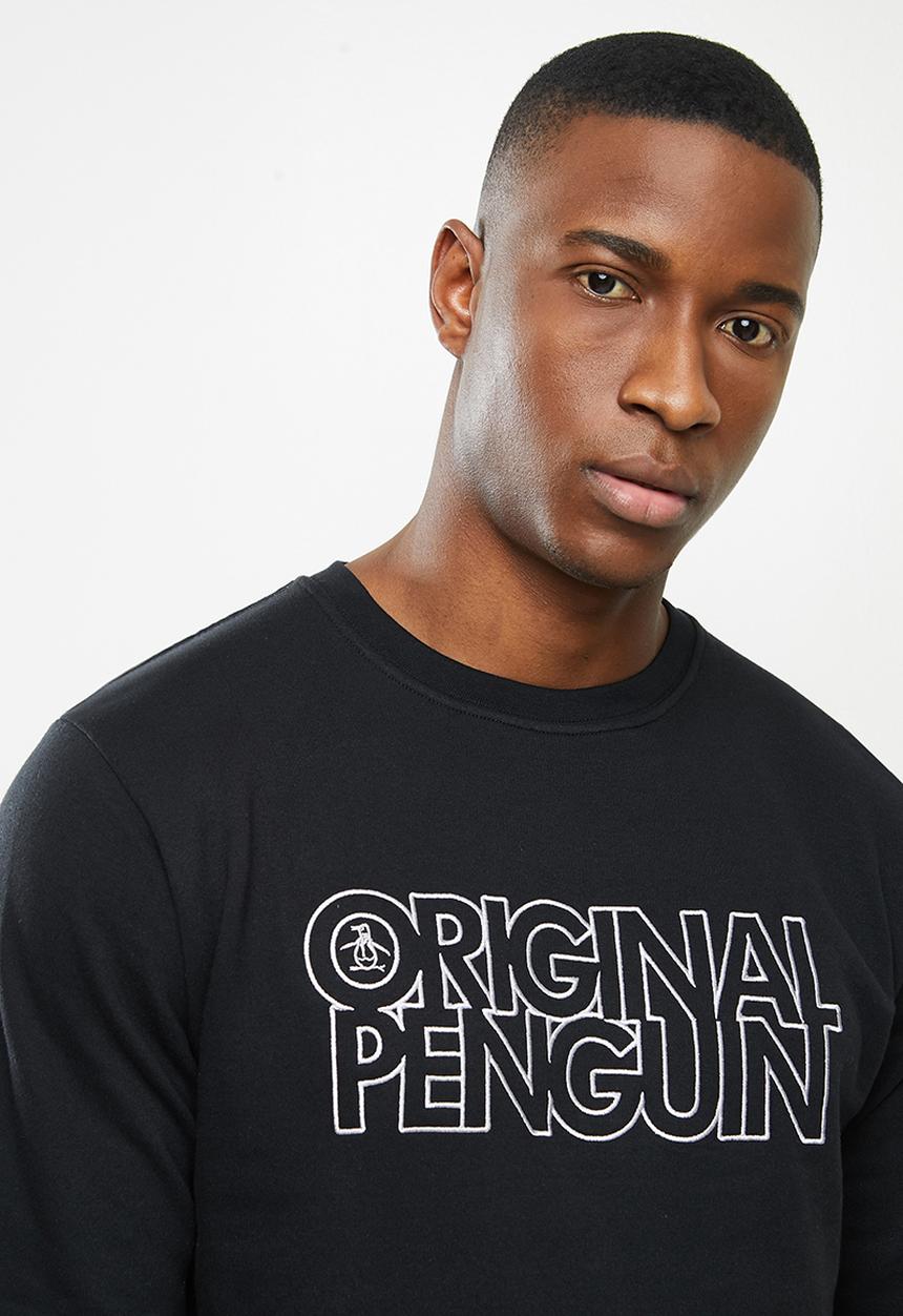 Original Penguin - Stacked logo sweat - black