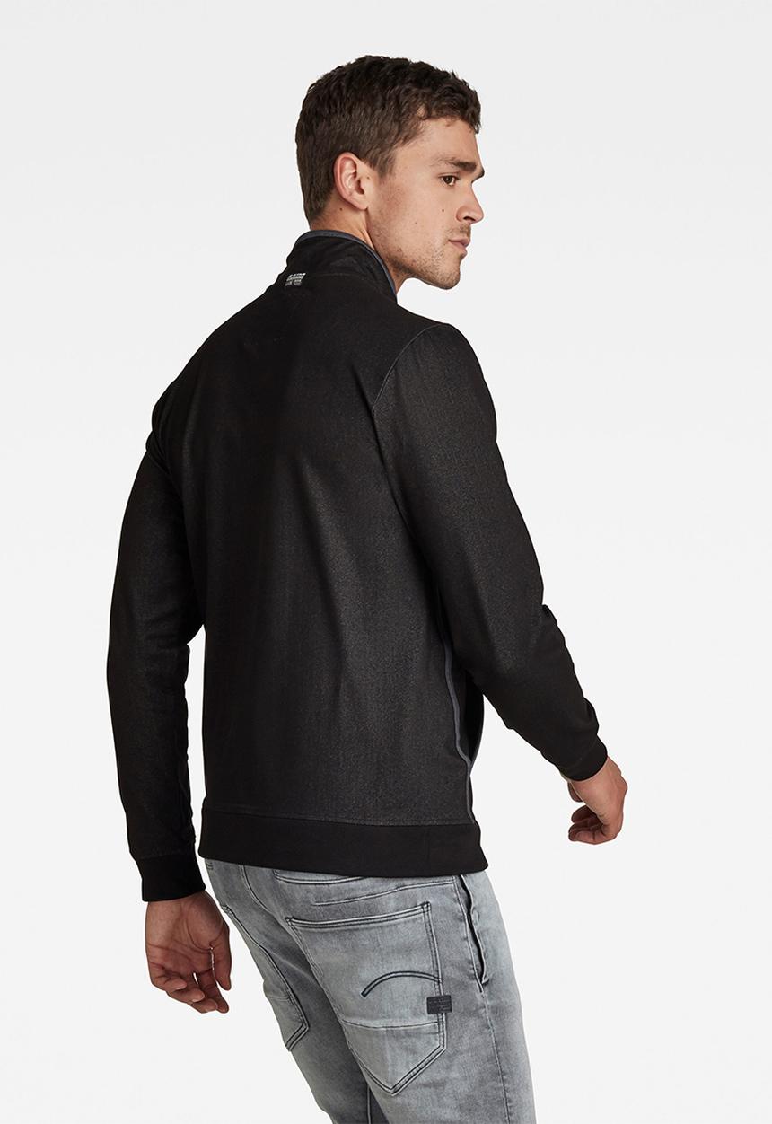 G-STAR - Half zip bound tweeter t long sleeve - black
