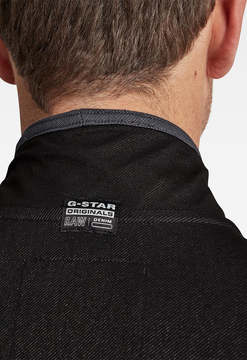 G-STAR - Half zip bound tweeter t long sleeve - black