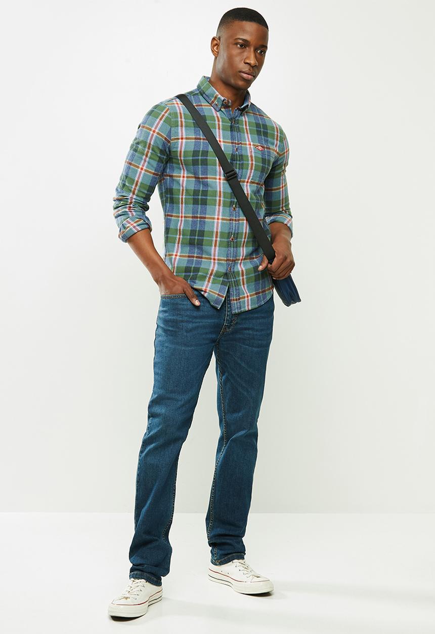 Superdry. - Heritage lumberjack shirt - blue & green 