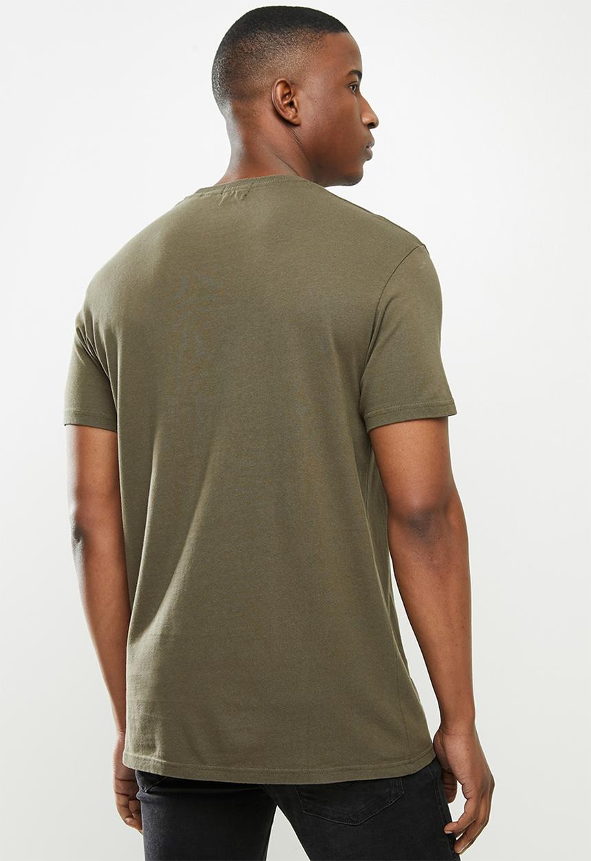 Superdry. - Micro logo box fit tee - olive