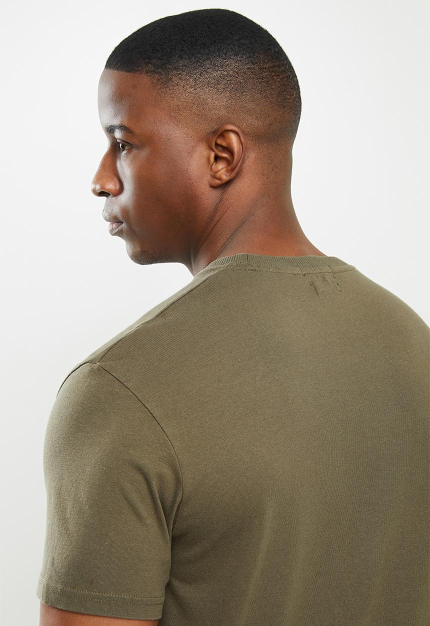 Superdry. - Micro logo box fit tee - olive