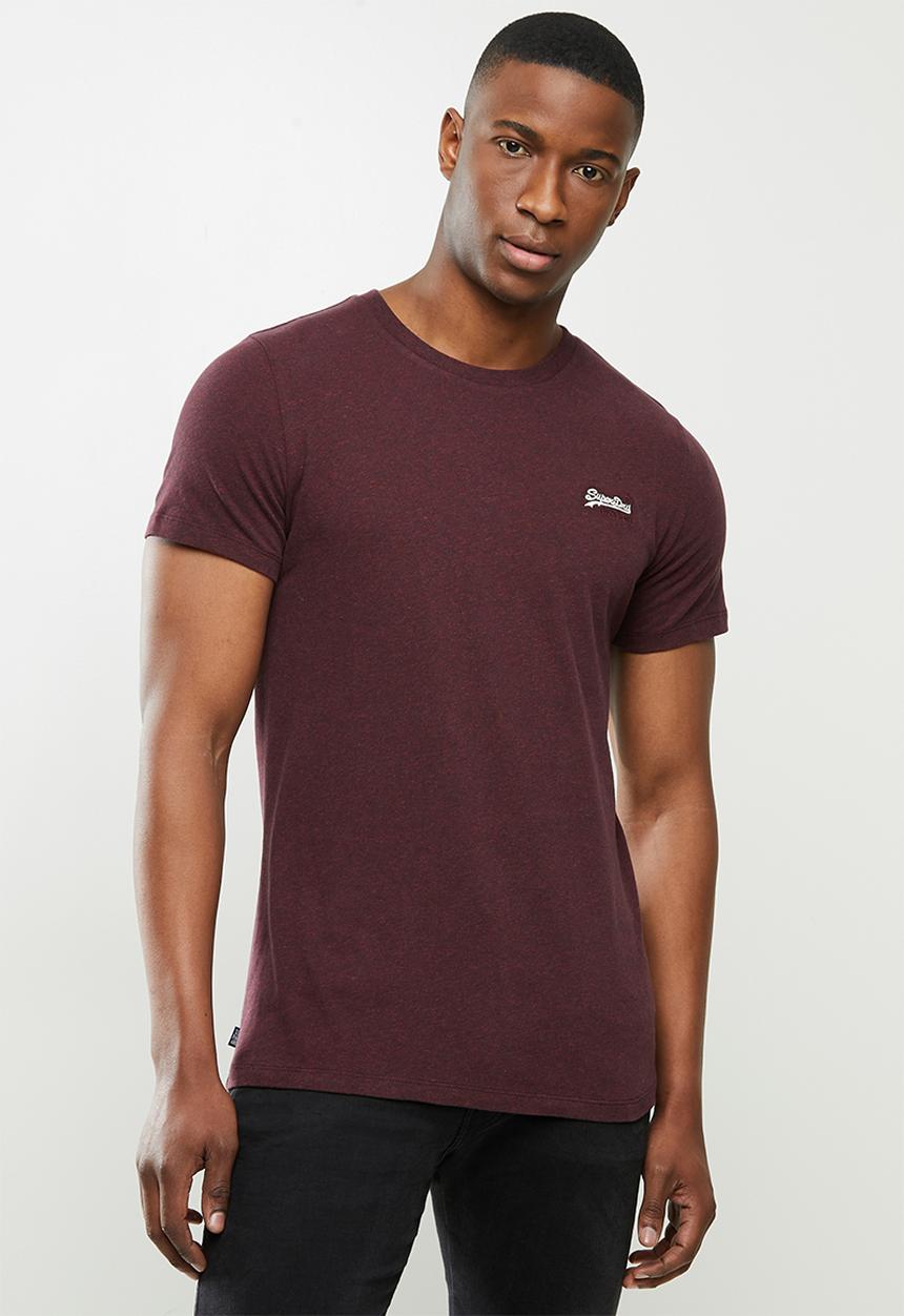 Superdry. - Ol vintage embroidered tee - burgundy