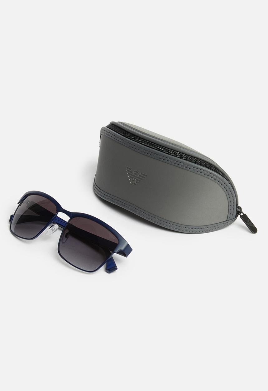 Emporio Armani - Rectangle frame sunglasses - navy