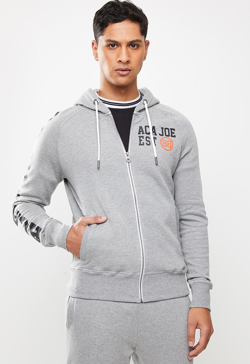 Aca Joe - Aca joe fleece zip through hoody - grey