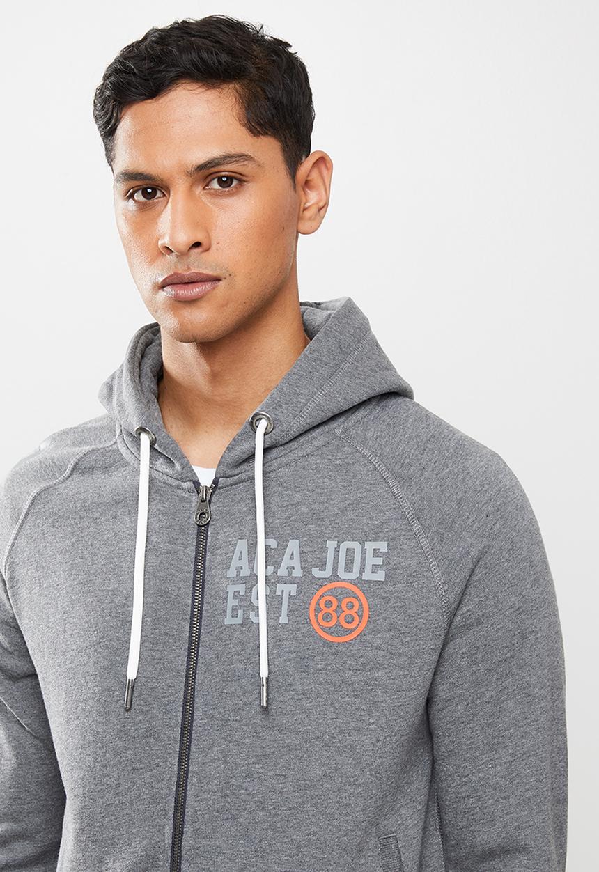 Aca Joe - Aca joe fleece zip through hoody - grey