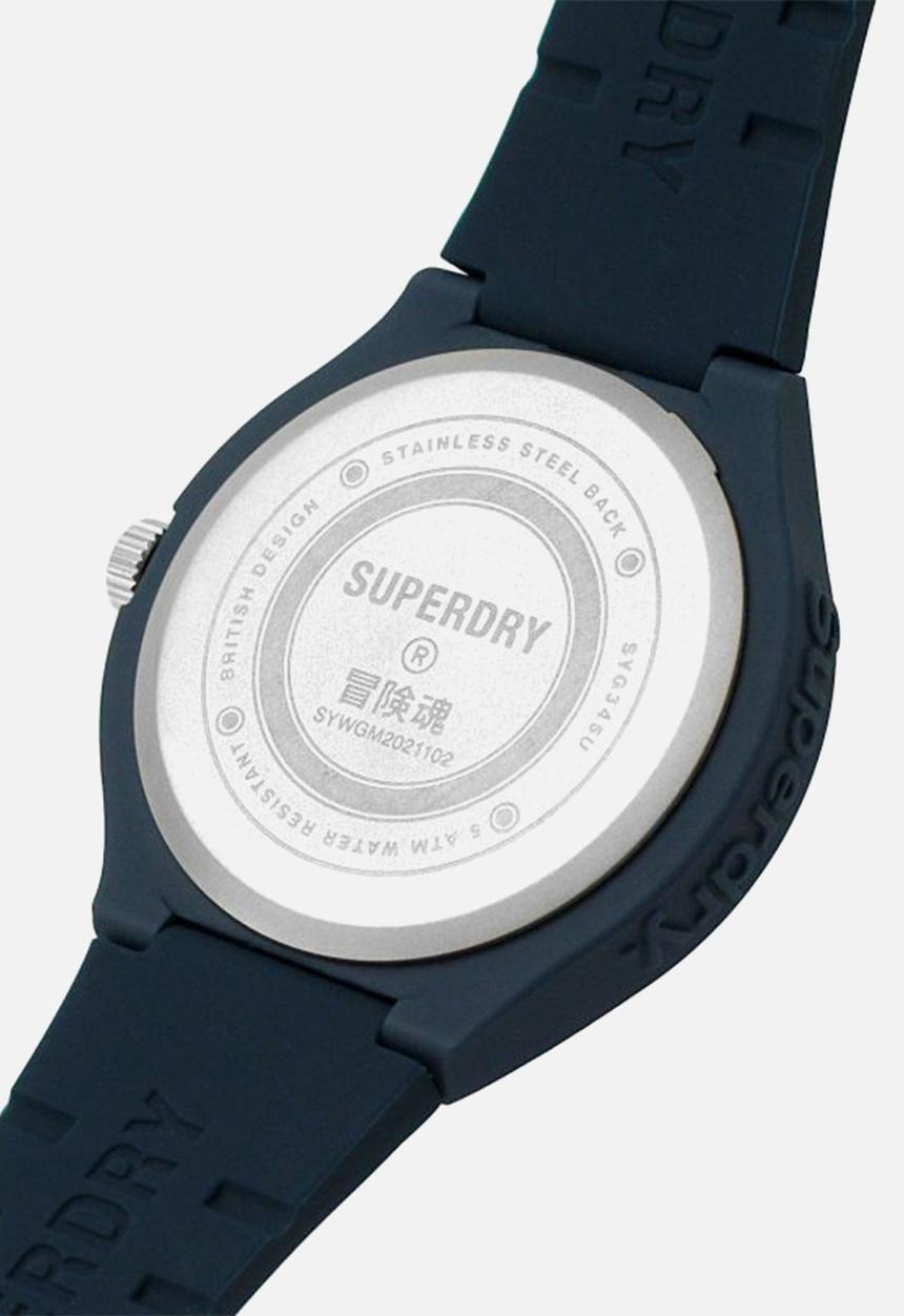 Superdry. - Soft touch silicone watch - navy