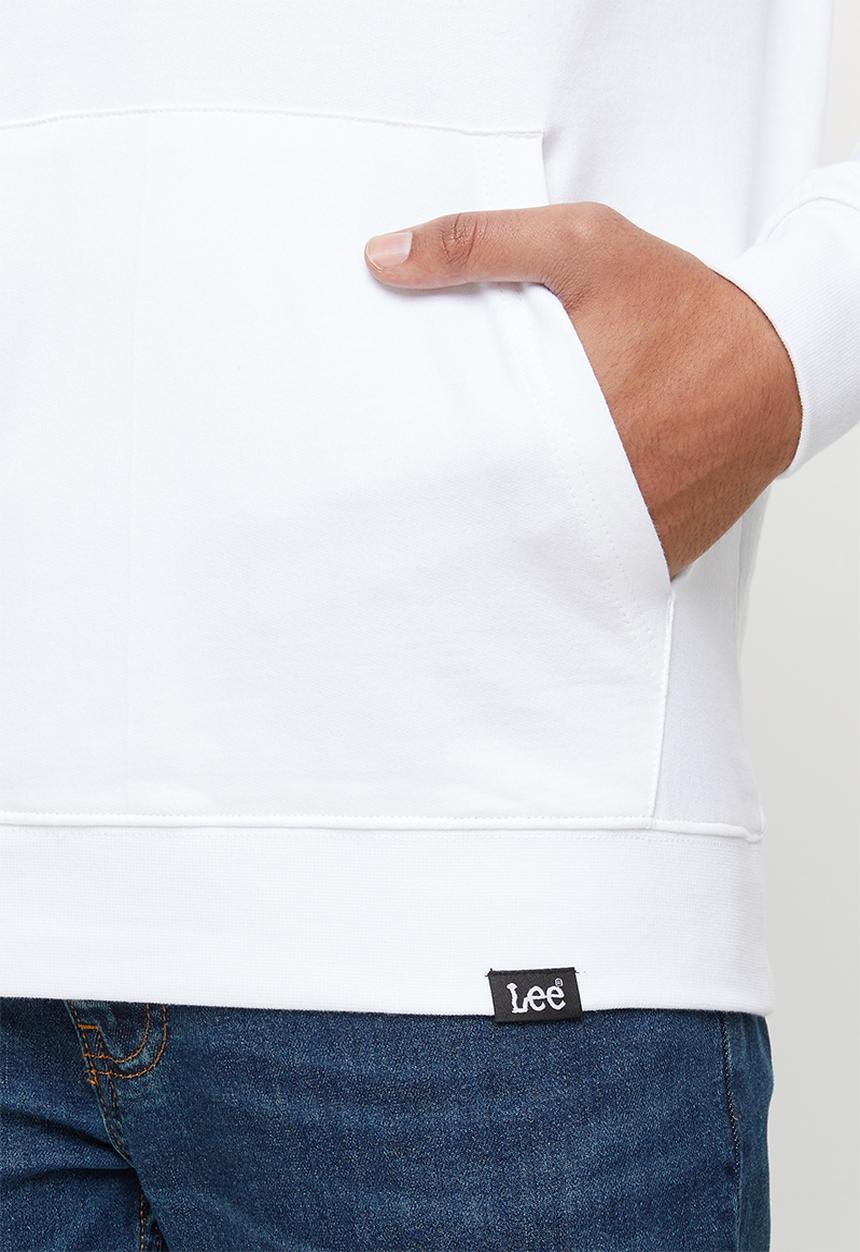 Lee  - Faded denim hooded sweat - white