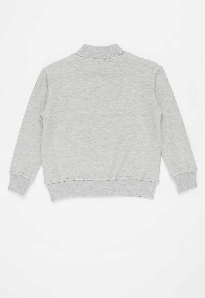 Sticky Fudge - Girls penguin sweater - grey