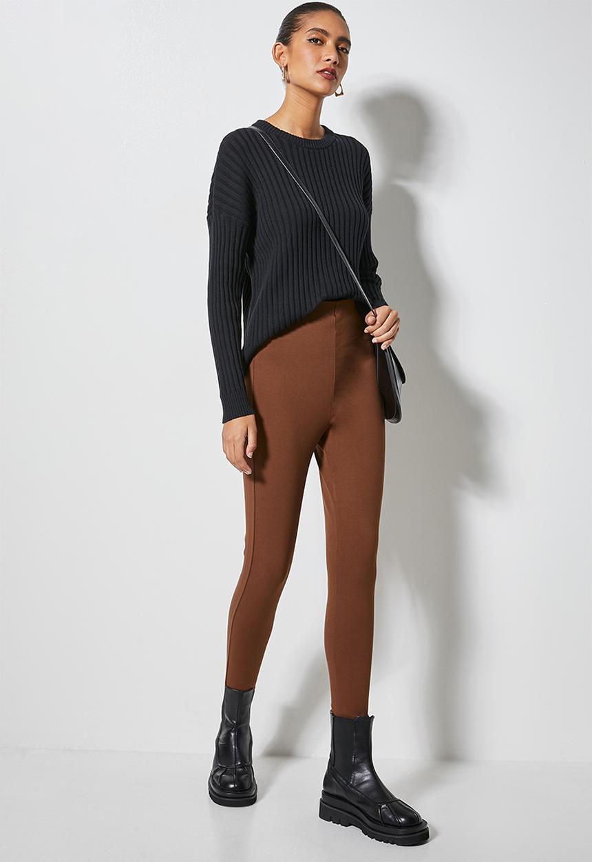 Superbalist - Premium ponti treggings - chocolate