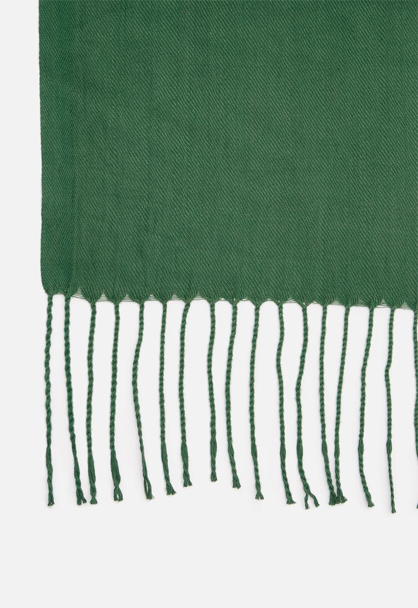 edit - Fringed scarf - emerald 