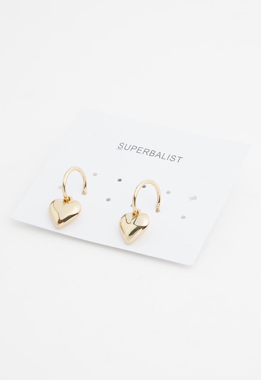 Superbalist - Heart hoop earrings - gold