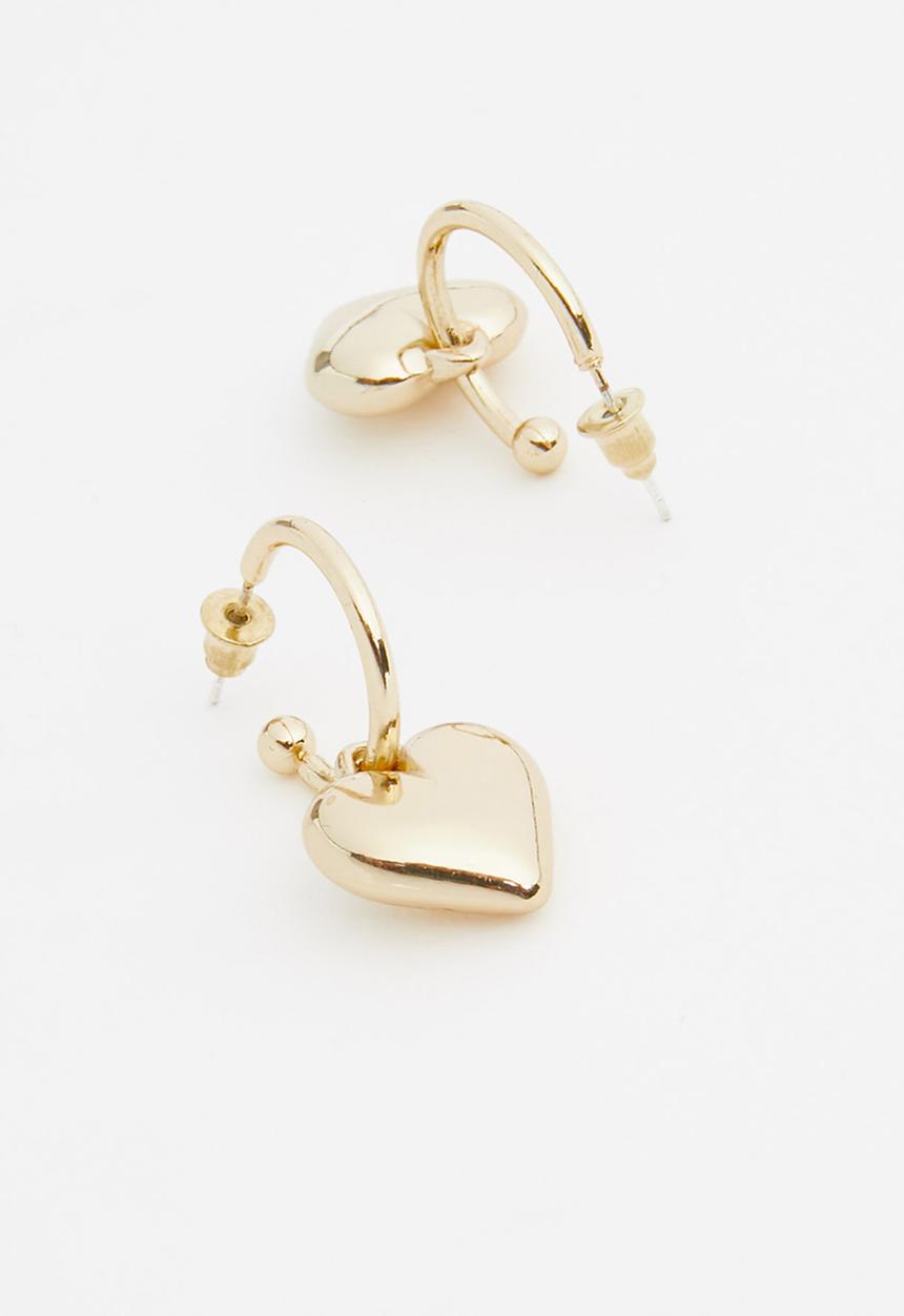 Superbalist - Heart hoop earrings - gold