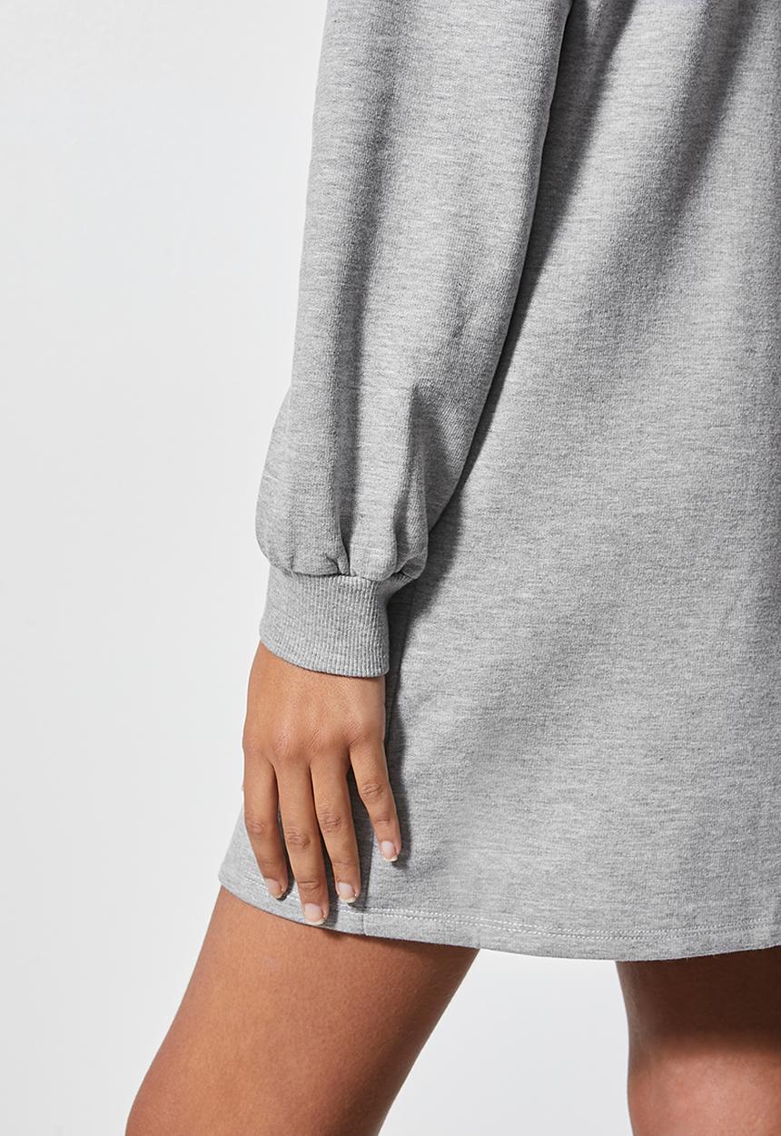VELVET - Styled shoulderpad sweatshirt dress - grey