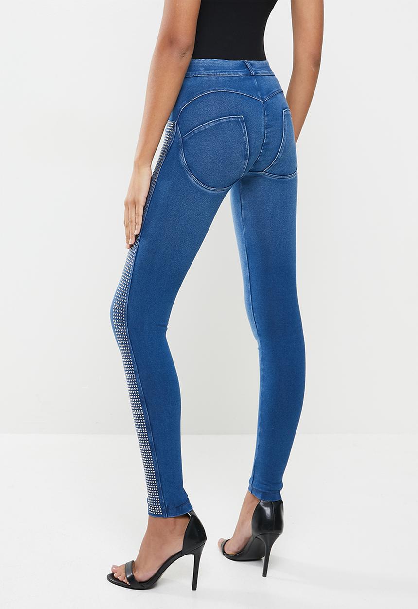 SISSY BOY - Joey: knit jegging med vintage with side bling tape - blue 