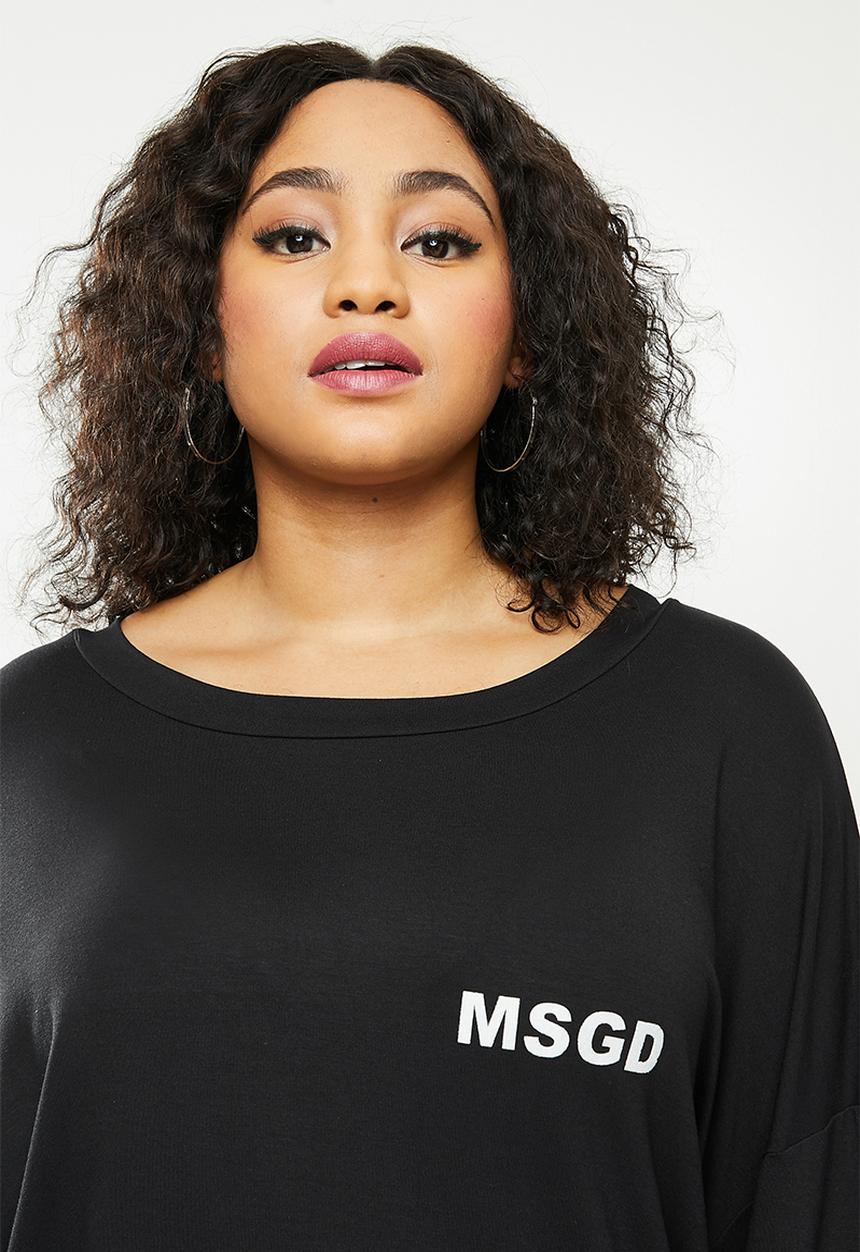 Missguided - Plus long sleeve msgd T-shirt - black