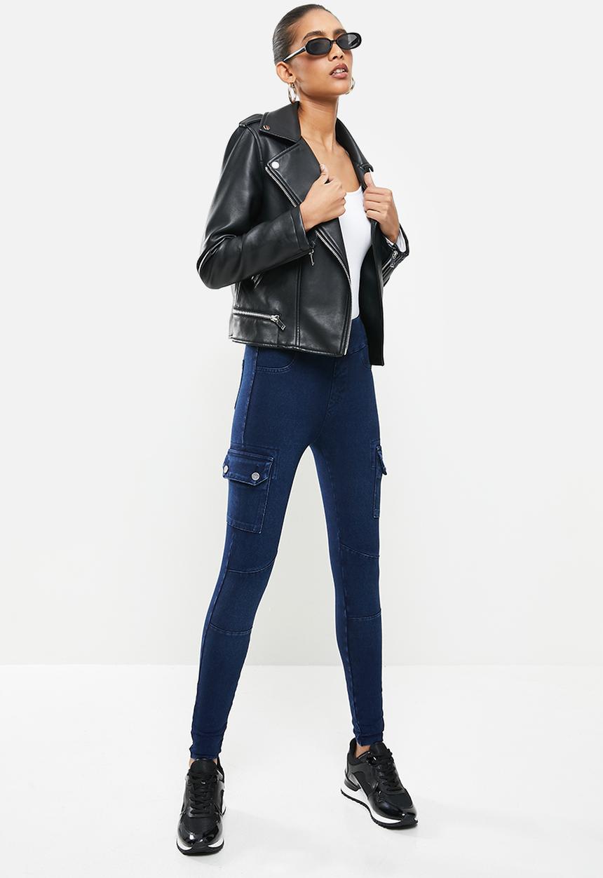 SISSY BOY - Snap back: high rise knit cargo - dark blue 