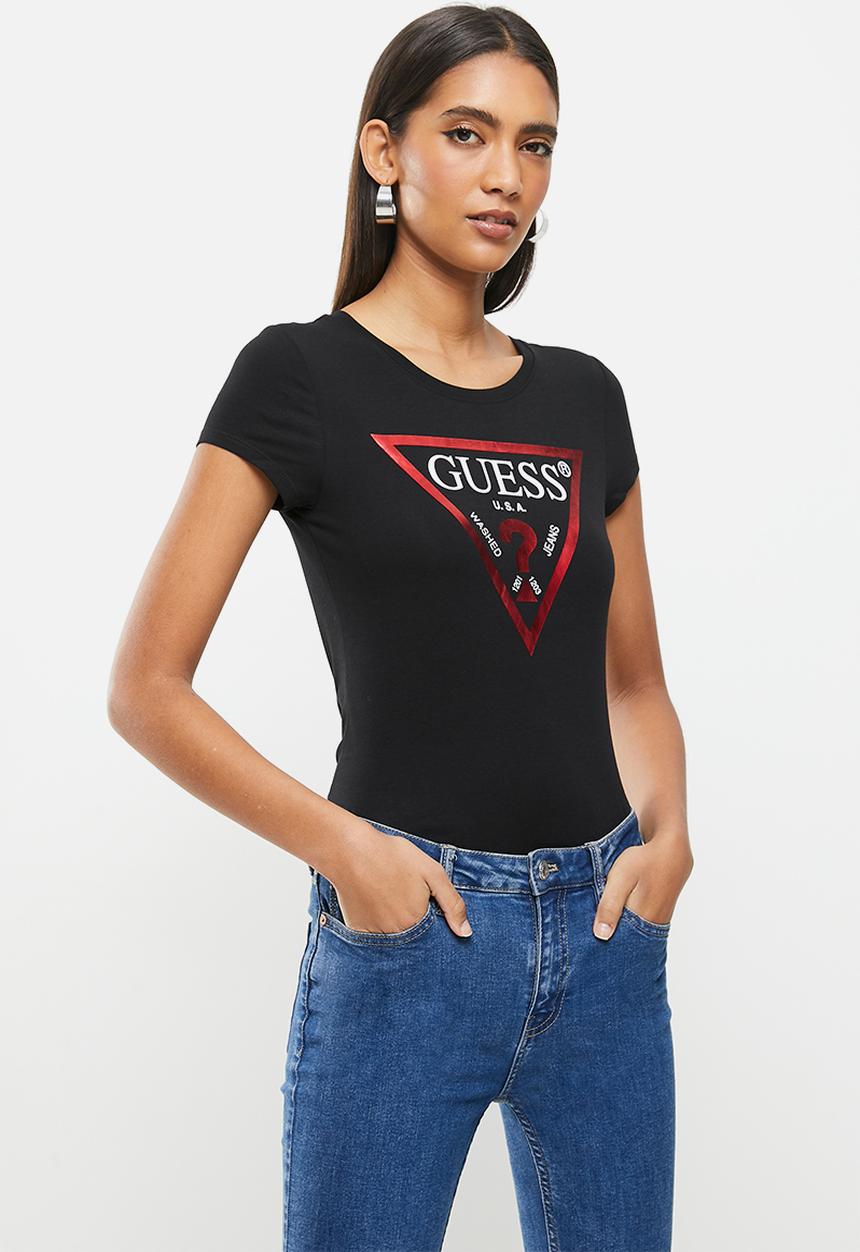 GUESS - Short sleeve core triangle tee - black