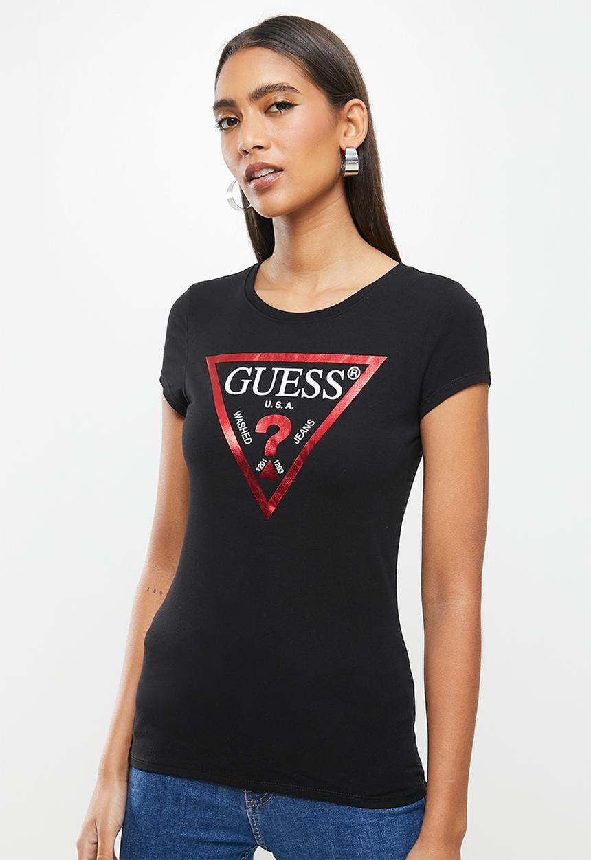 GUESS - Short sleeve core triangle tee - black