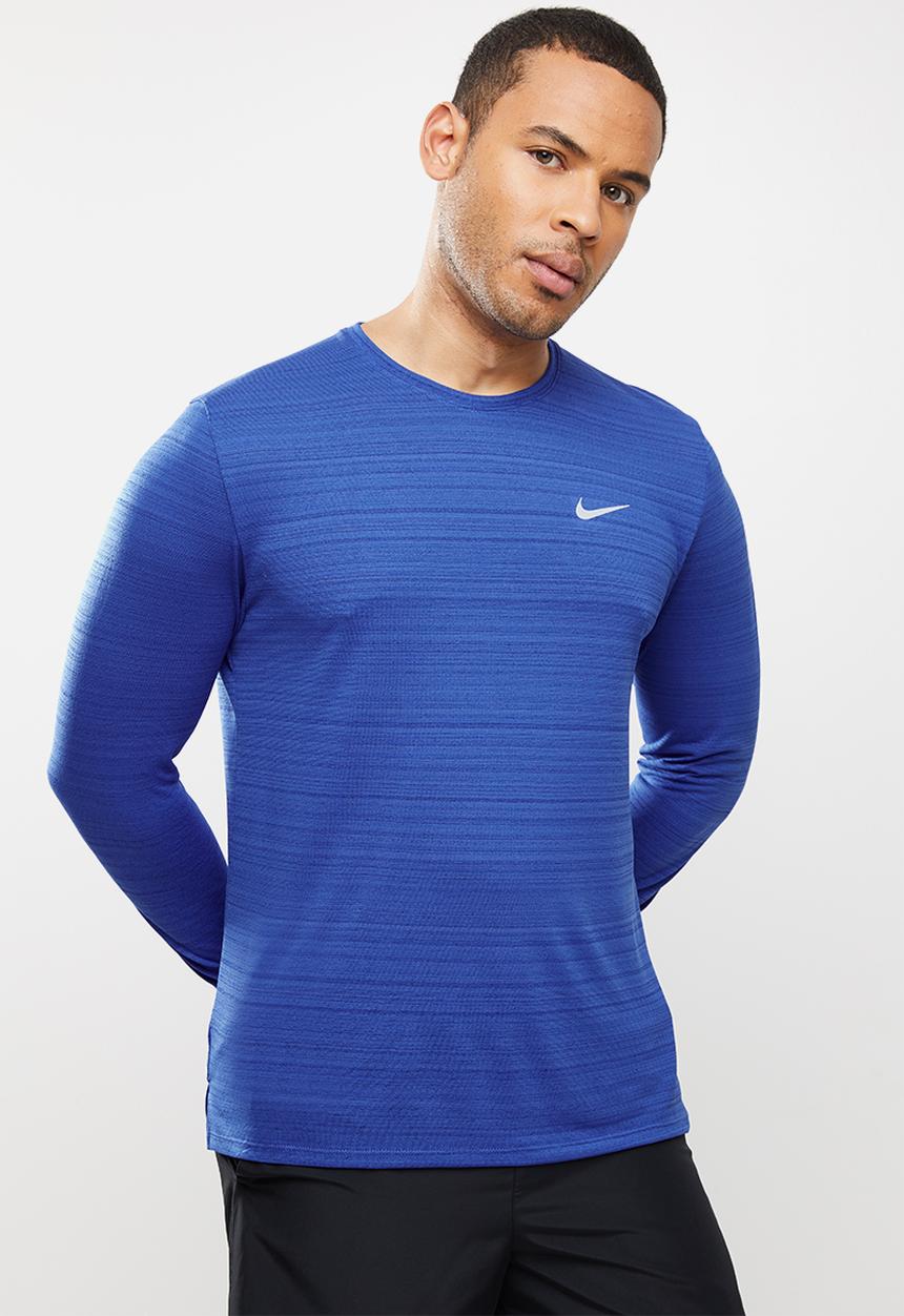 Nike - Nk df miler top long sleeve - blue