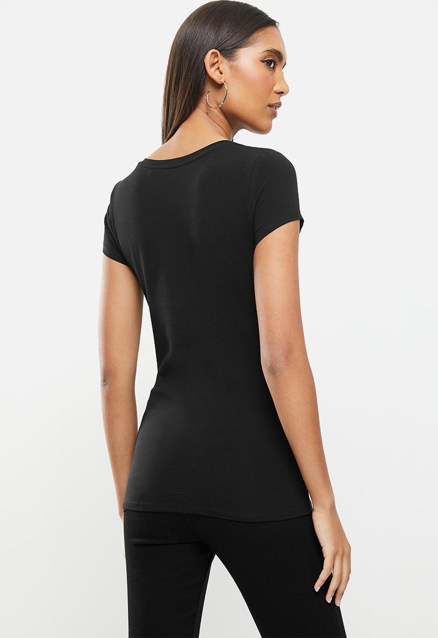 GUESS - Short sleeve quatro G bling tee - black