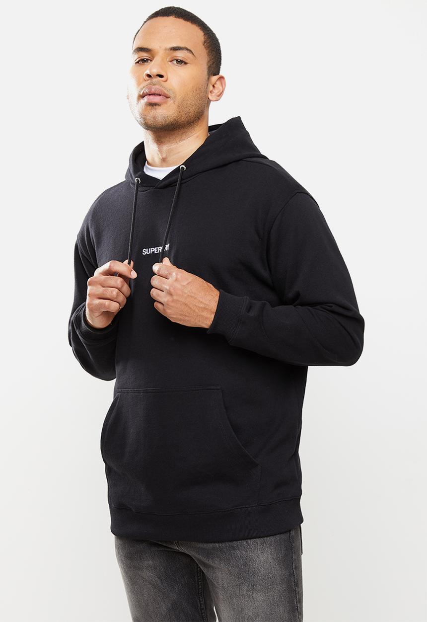 Superdry. - Micro logo box fit hoodie - black