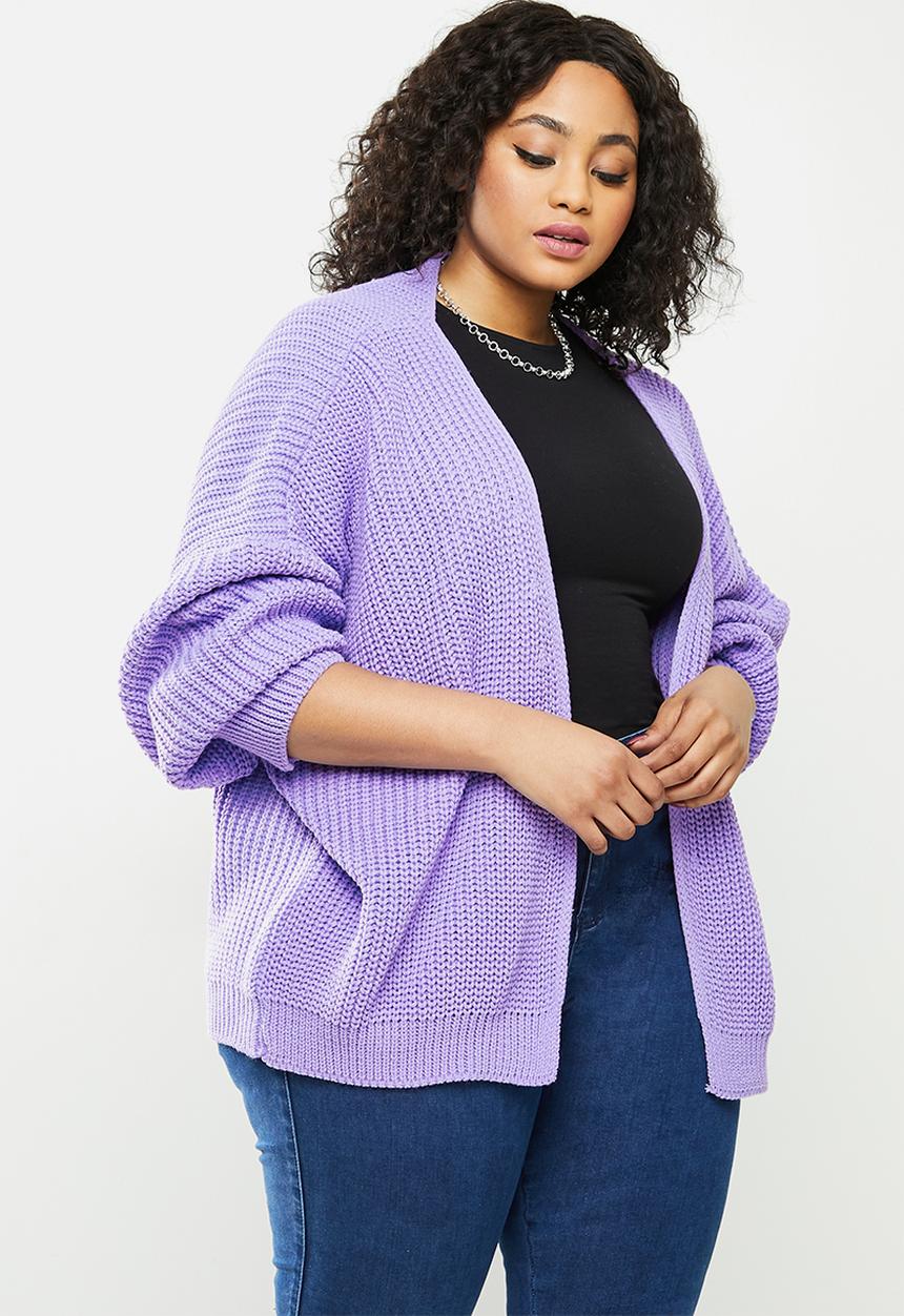 Missguided - Plus balloon midaxi sleeve cardigan - purple 