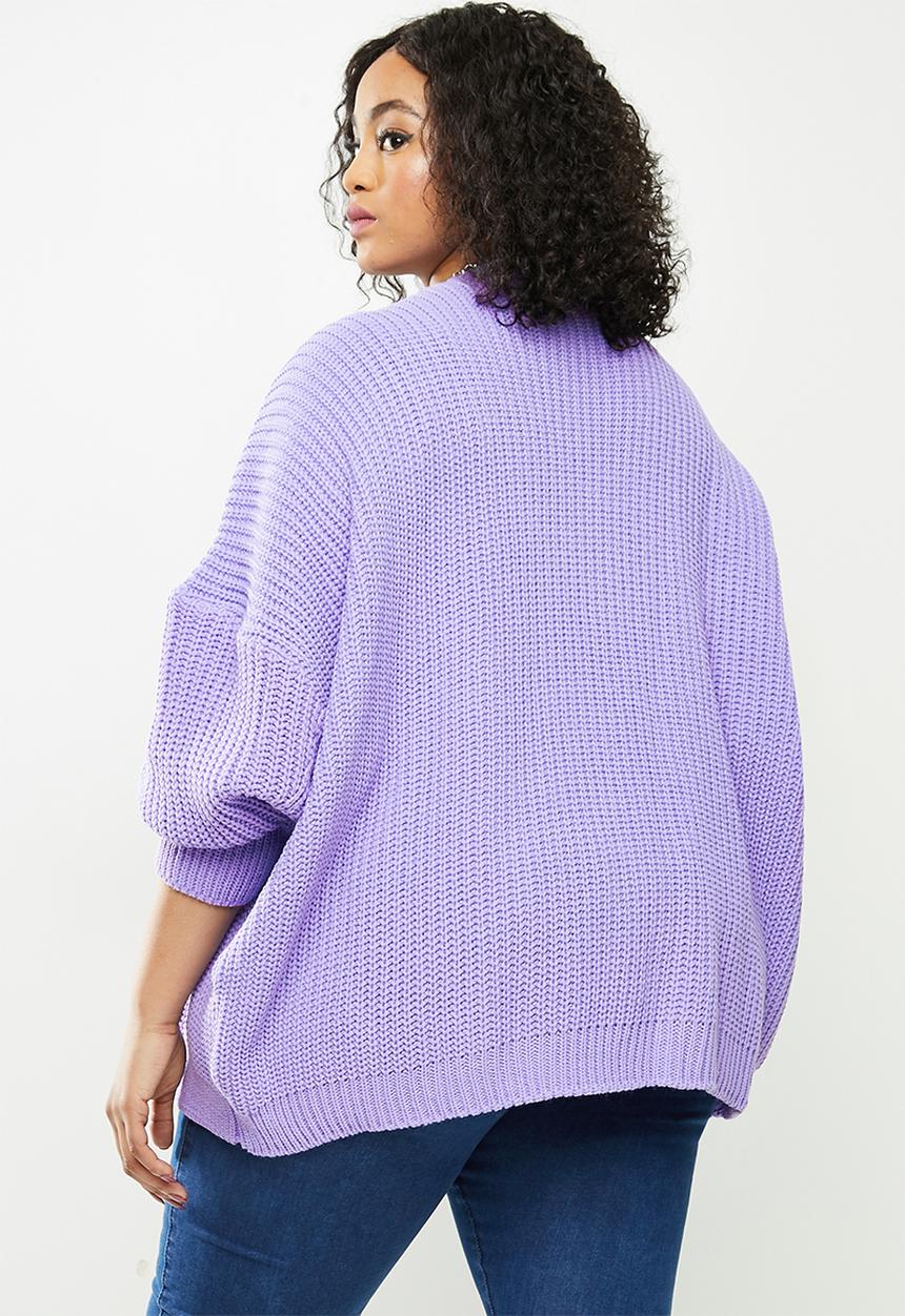 Missguided - Plus balloon midaxi sleeve cardigan - purple 