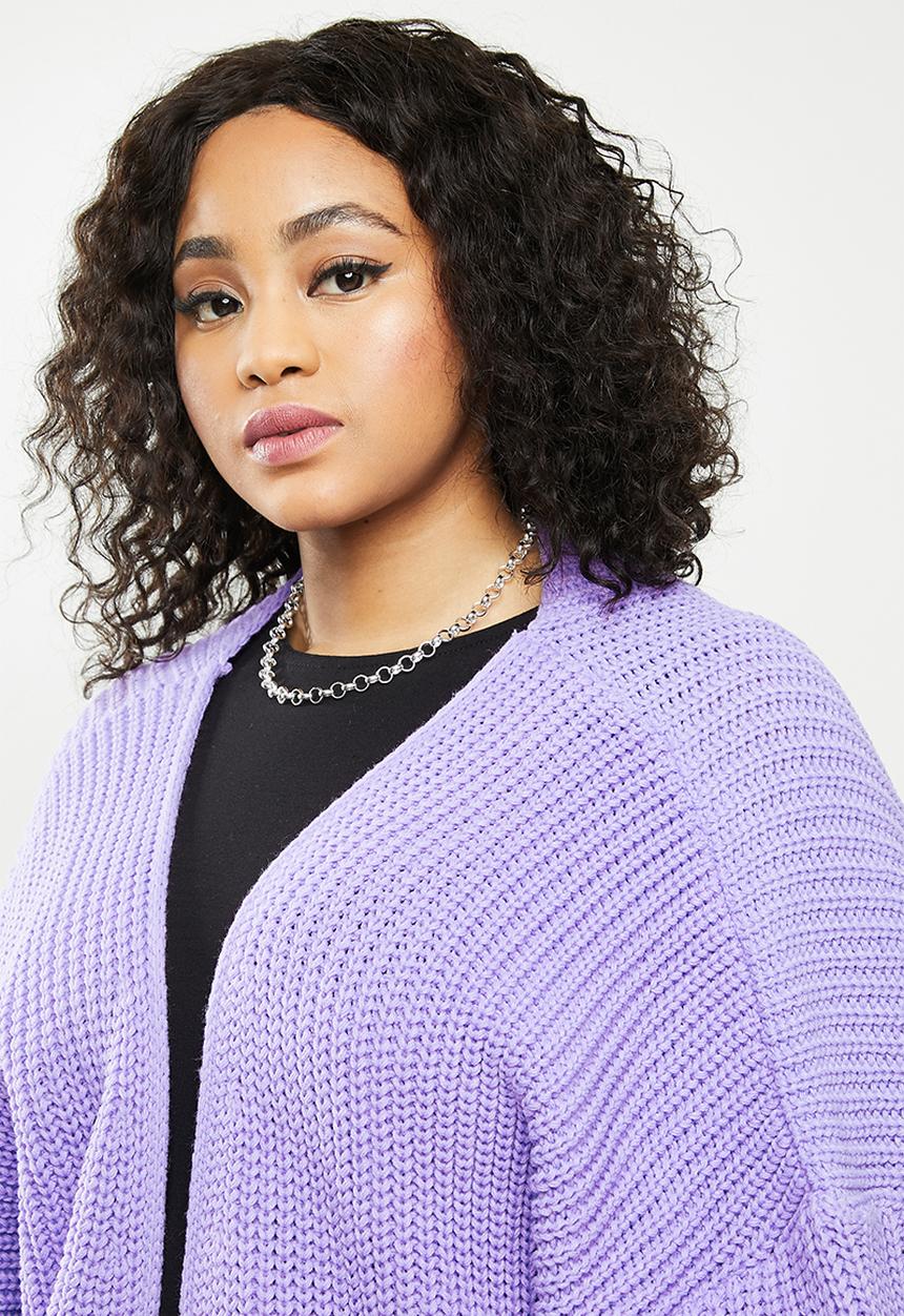 Missguided - Plus balloon midaxi sleeve cardigan - purple 