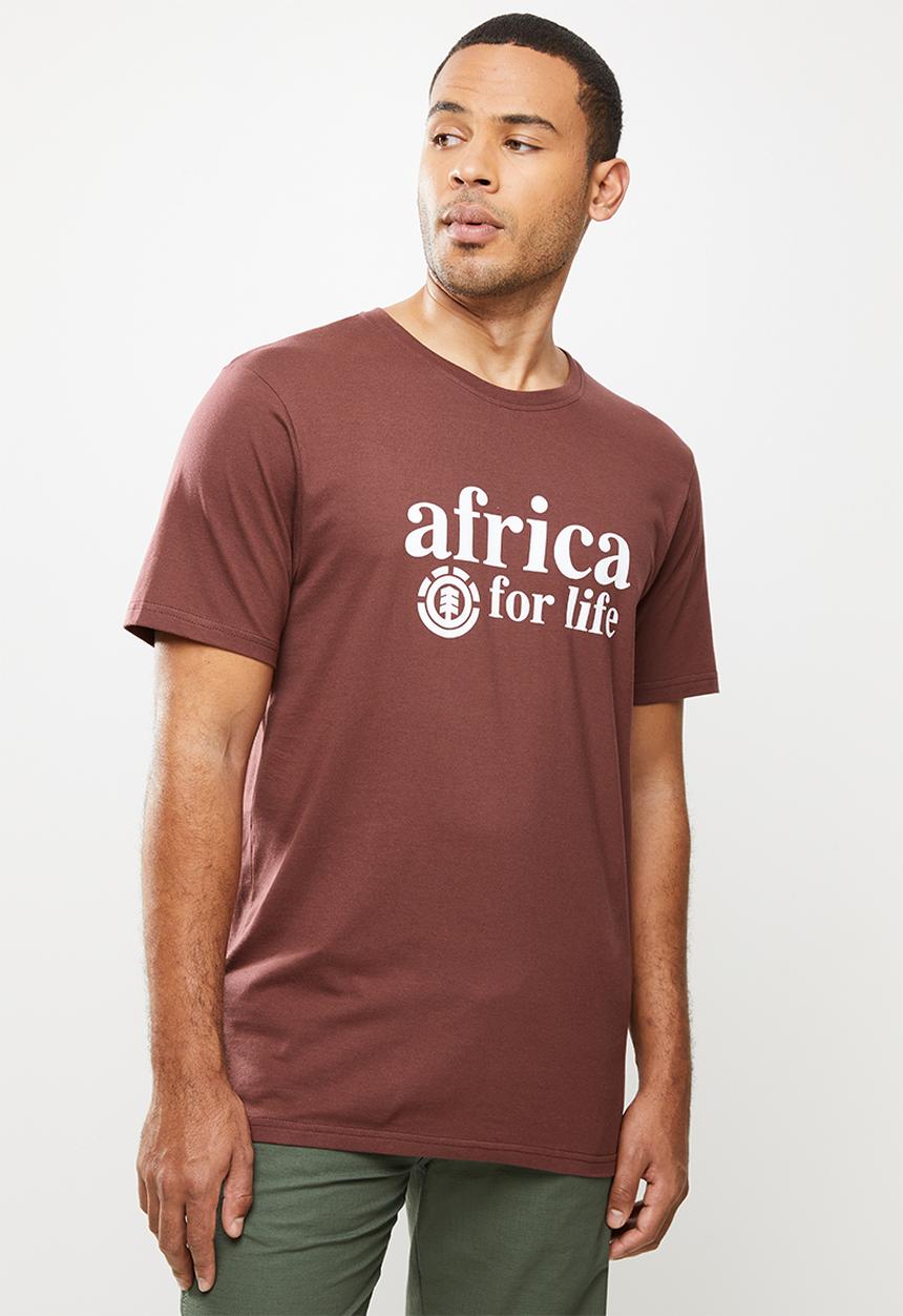 Element - Africa 4 life short sleeve tee - burgundy