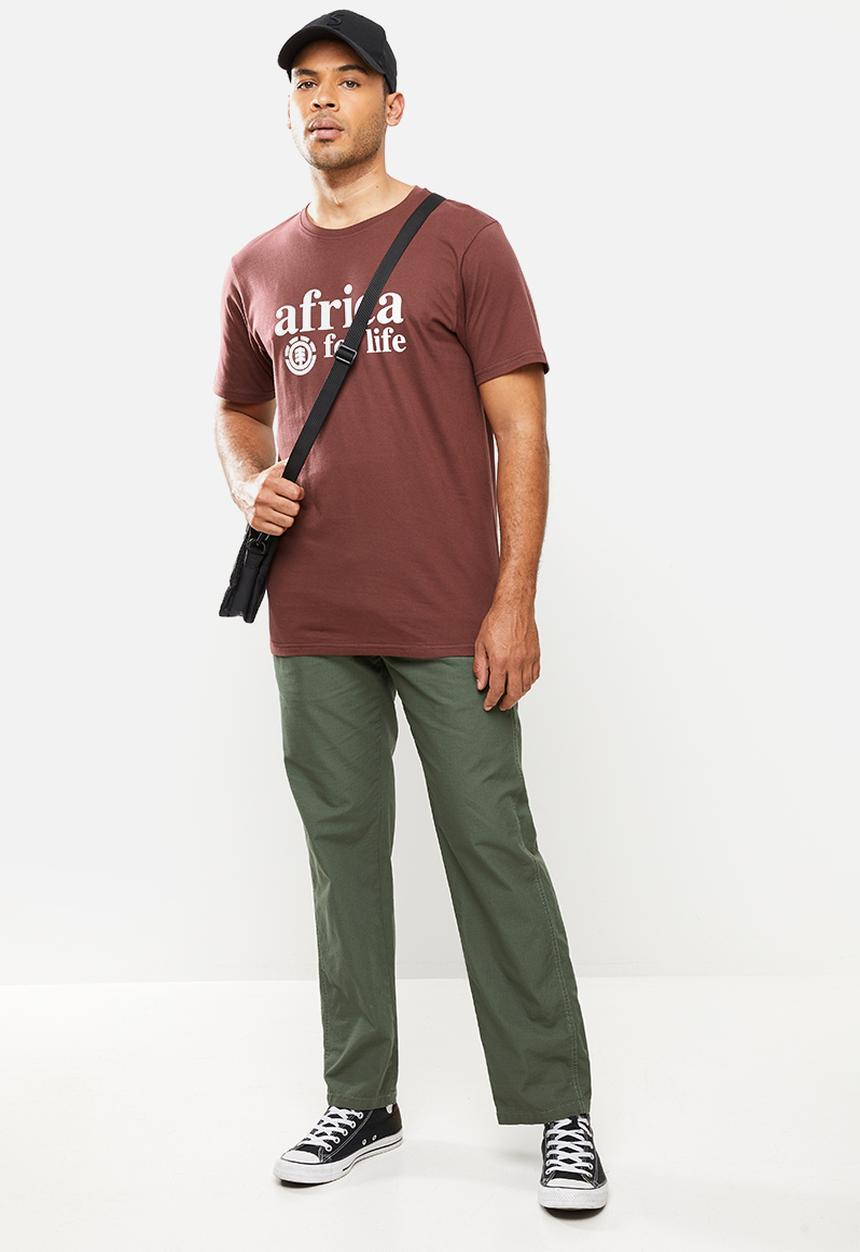 Element - Africa 4 life short sleeve tee - burgundy