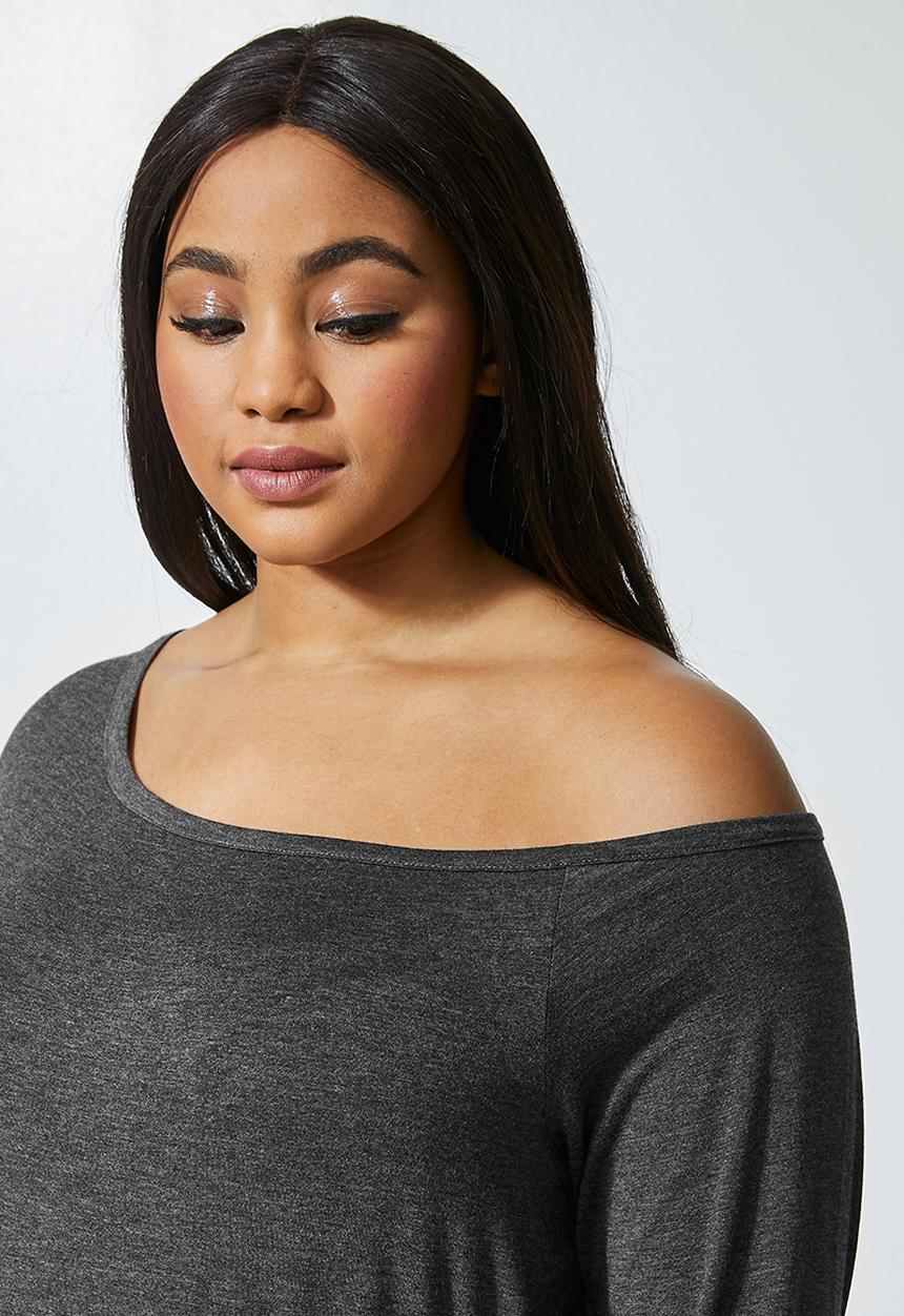 Superbalist - Wide neck drawstring jumpsuit - charcoal