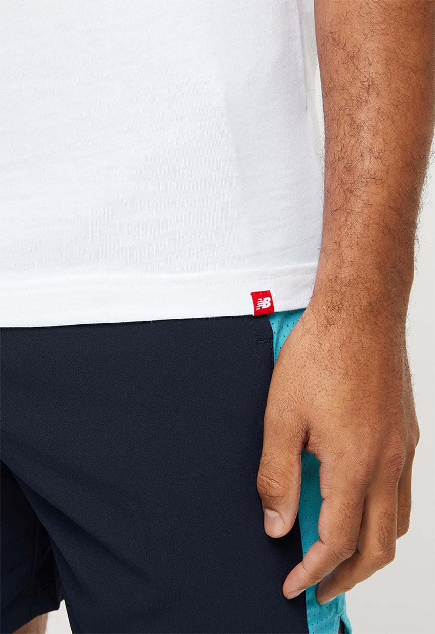 New Balance  - Nb essentials stacked logo tee - white
