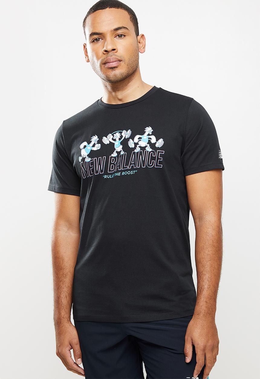 New Balance  - Tenacity heather tech short sleeve print - black