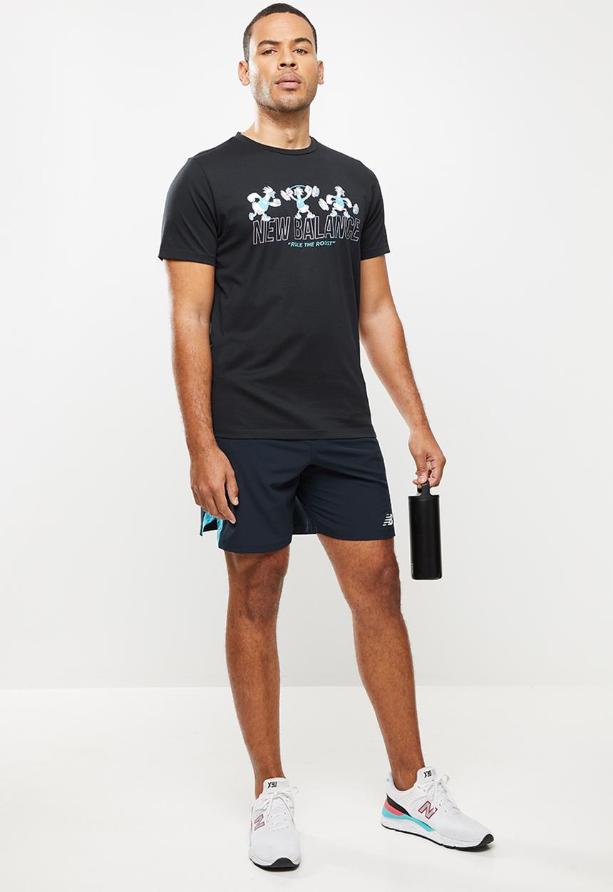 New Balance  - Tenacity heather tech short sleeve print - black