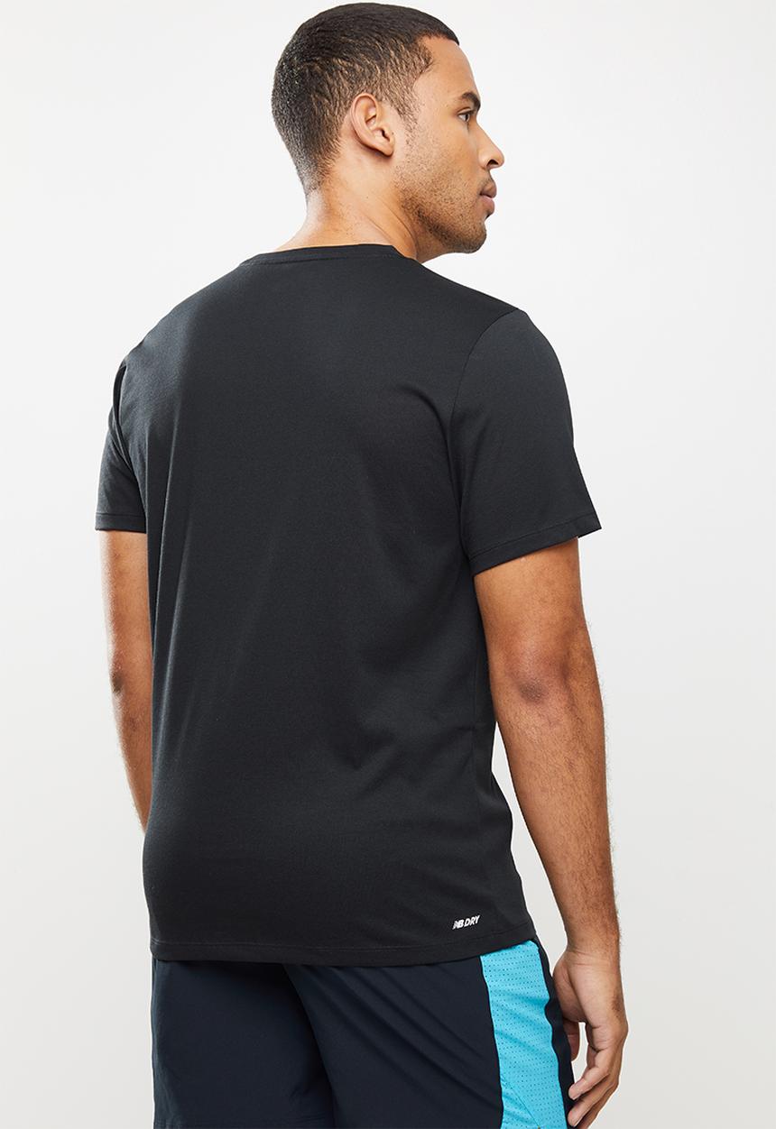 New Balance  - Tenacity heather tech short sleeve print - black