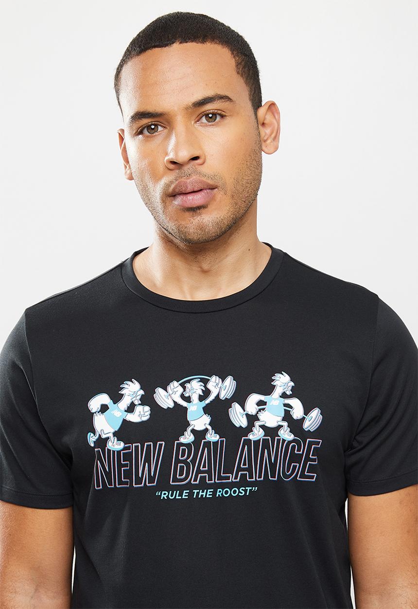 New Balance  - Tenacity heather tech short sleeve print - black