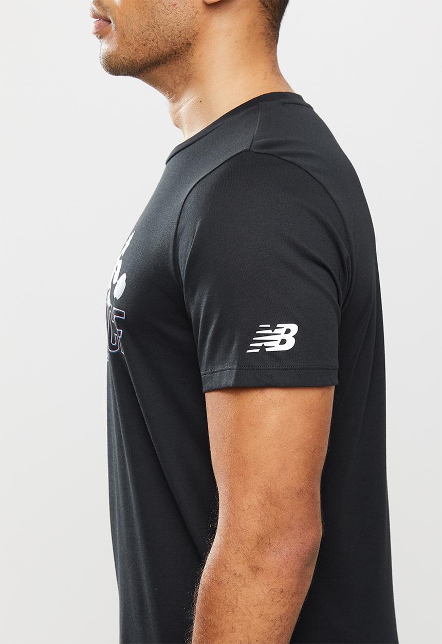 New Balance  - Tenacity heather tech short sleeve print - black