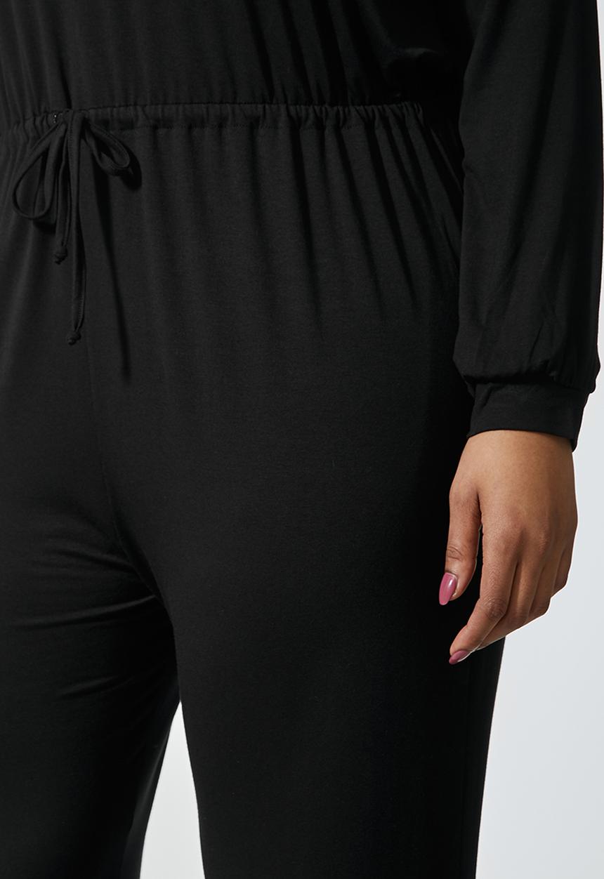 Superbalist - Wide neck drawstring jumpsuit - black