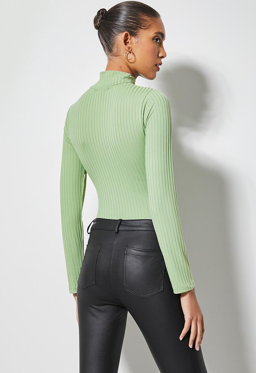 Superbalist - 2 Pack wide rib turtle neck bodysuit - beige & sage