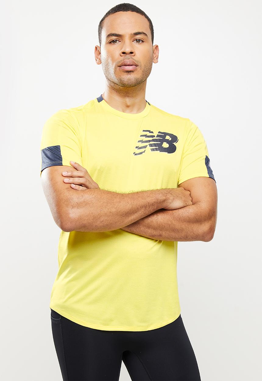 New Balance  - Fast flight short sleeve print - yellow