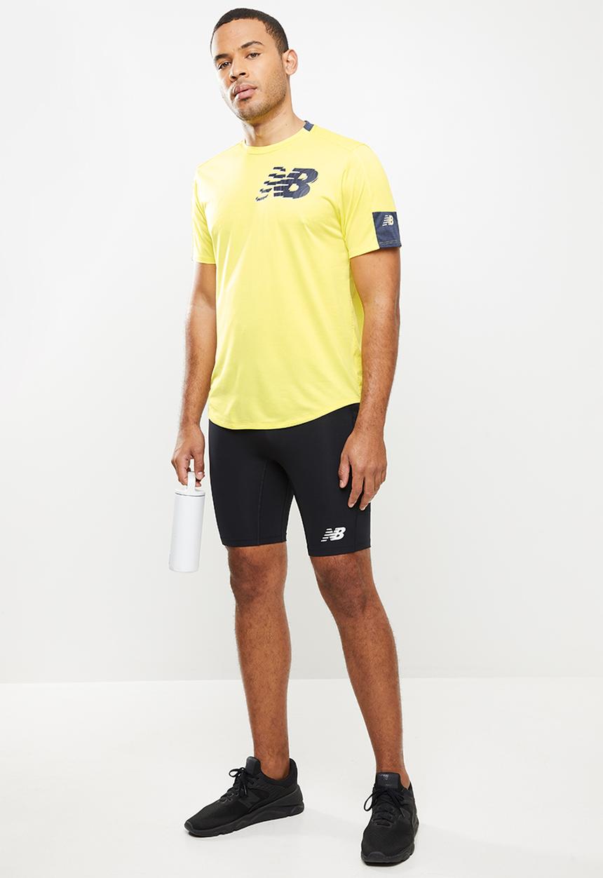 New Balance  - Fast flight short sleeve print - yellow