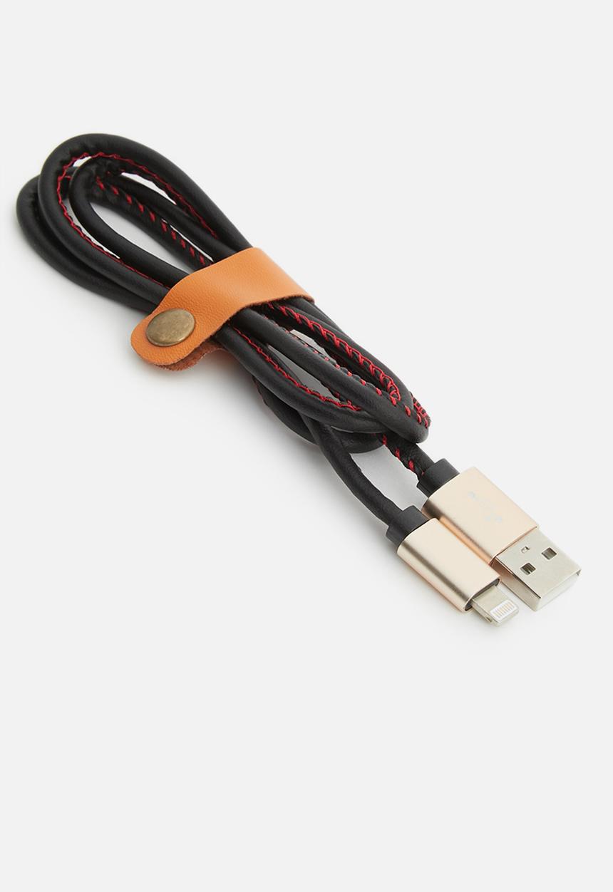 Tech Cult - Vegan leather cable  - black