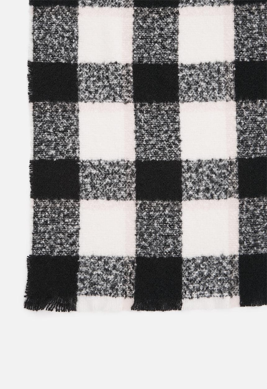 Rubi - Brady blanket scarf - black and white bec check