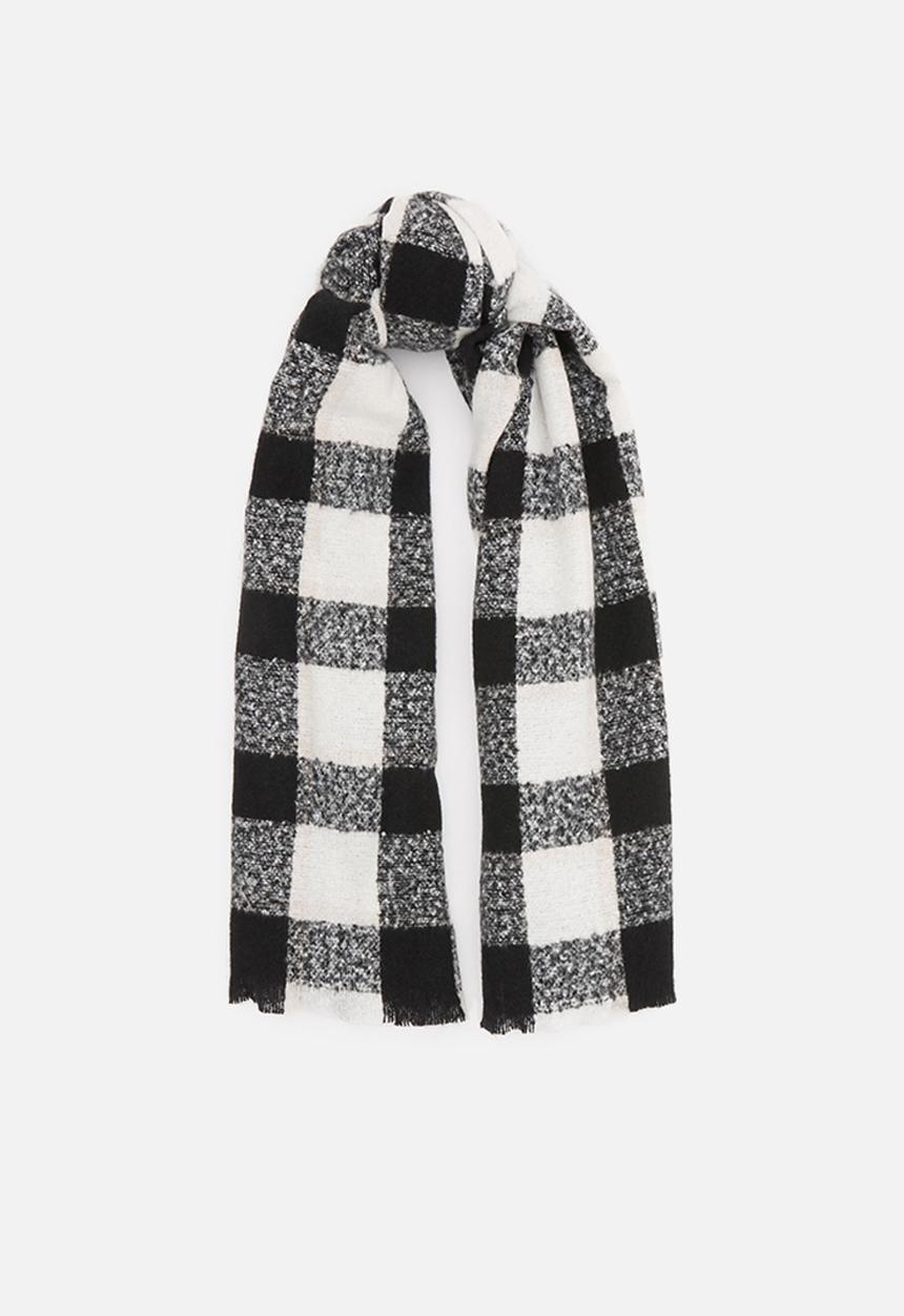 Rubi - Brady blanket scarf - black and white bec check