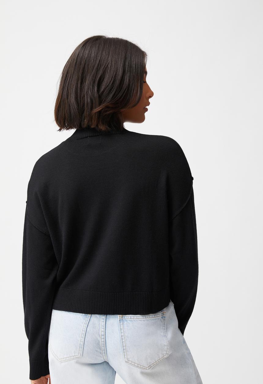 Cotton On - Wool crew neck pullover - black